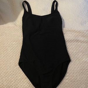 Textured black one piece